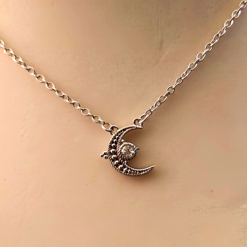 Judith Ripka White Topaz Rhodium over Sterling Moon Station Necklace